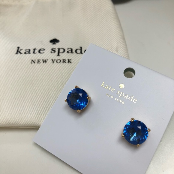 Kate Spade Gumdrop Stud Earrings Sapphire Blue - Picture 4 of 6